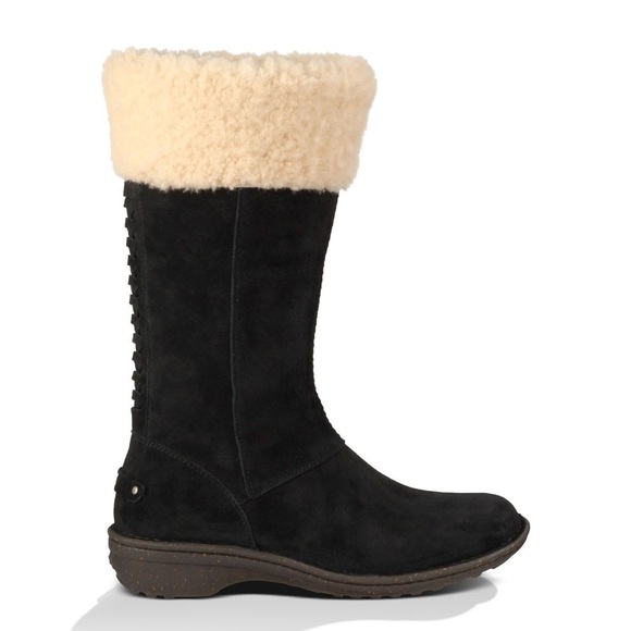 UGG Karyn Silkee Suede Sheepskin Cuff Boots - Picture 12 of 14